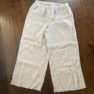 Frank & Eileen linen pants ivory/beige color SZ S wide leg